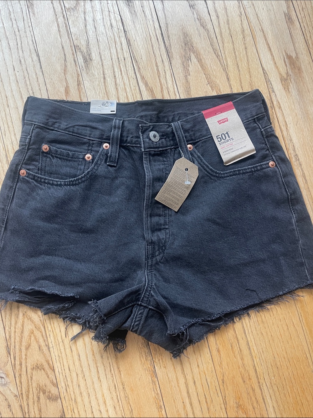 Levi's Black 501 Cutoff Denim Shorts